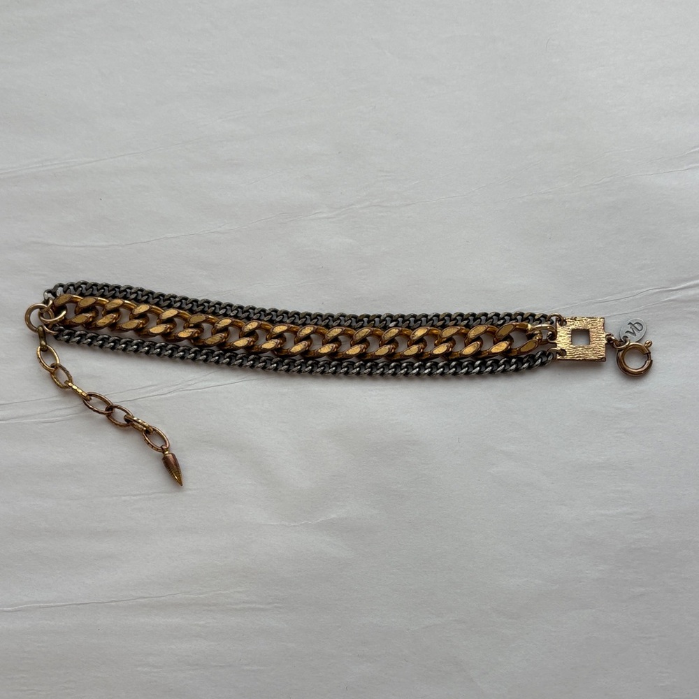 Two-Tone Layered Chain Bracelet - Gold & Gunmetal